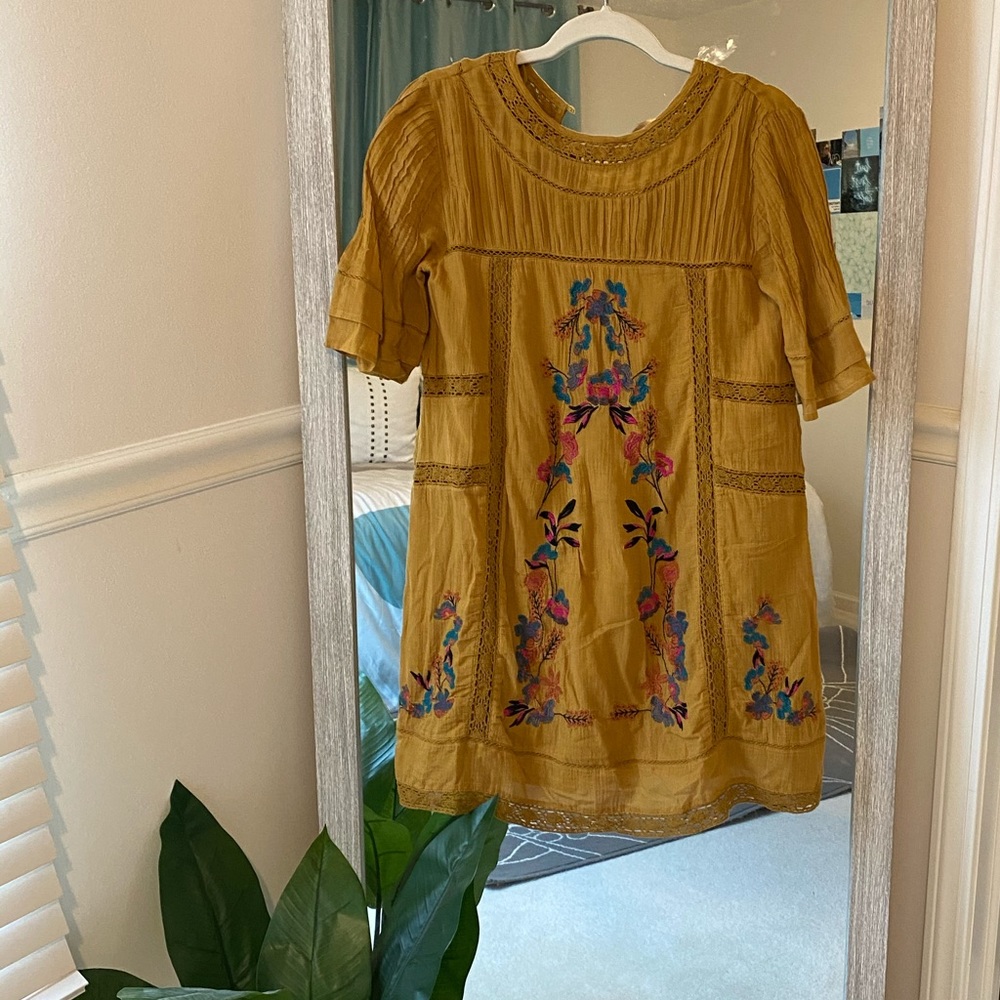 Free people mustard floral dress